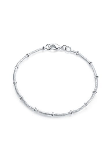 Simple Silver Plated Women Bracelet