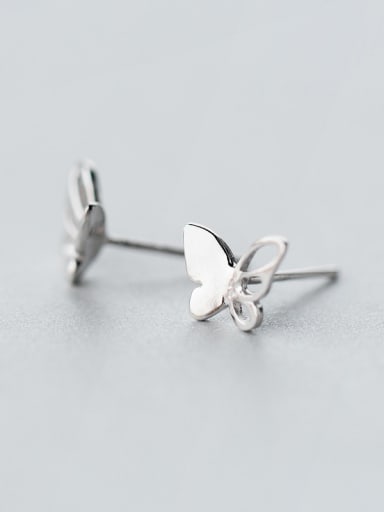Elegant Butterfly Shaped S925 Silver Stud Earrings