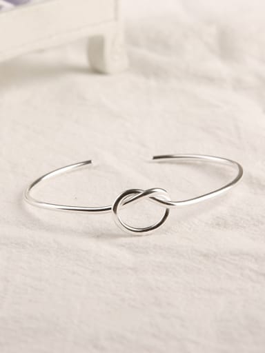 Simple Knot Silver Opening Bangle