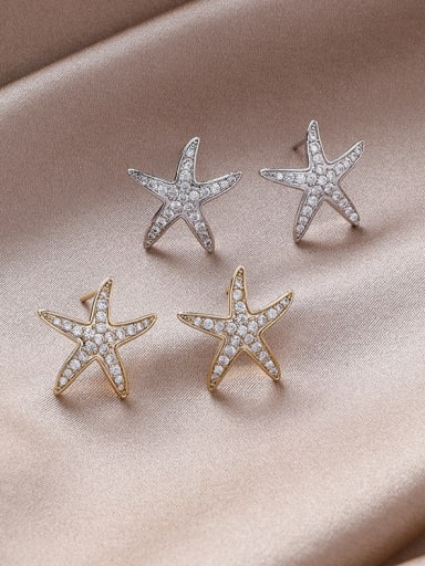 Alloy With Gold Plated Simplistic Star Stud Earrings