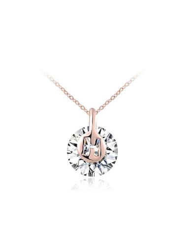 Women Shimmering Round Shaped Zircon Necklace