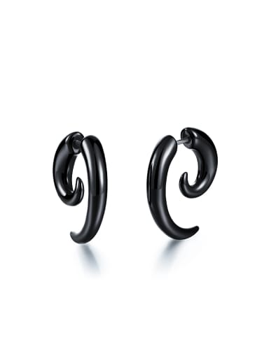 custom Punk style Black PVC Unisex Stud Earrings