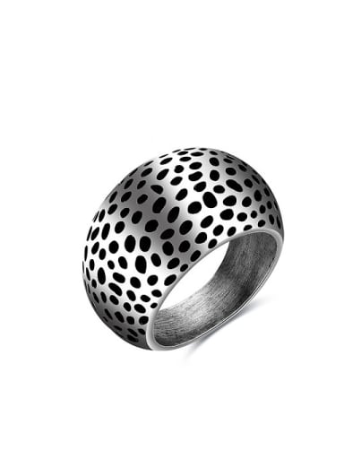 Retro Style Stainless Steel Geometric Painting Ring