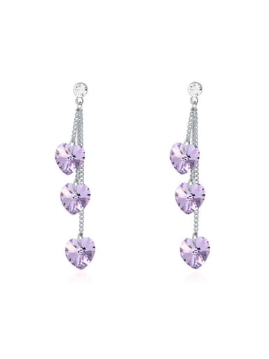 Fashion Heart-shaped austrian Crystals Alloy Drop Earrings