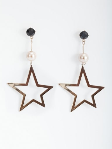 Multicolor color Coffee Gold Plated Copper Star Pearl Drop drop Earring
