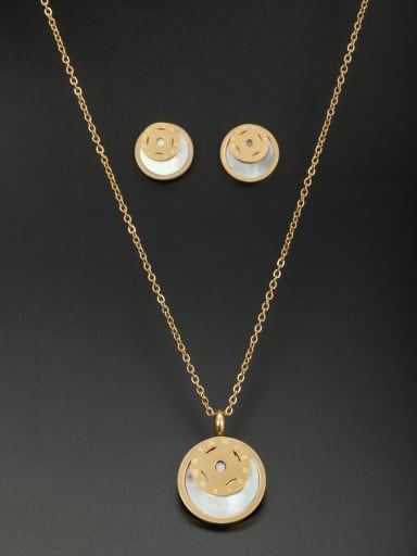 The new Stainless steel Round 2 Pieces Set with Gold