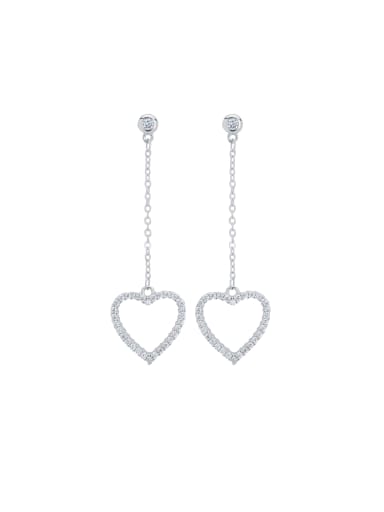 Mother's Initial Silver Drop drop Earring with Rhinestone