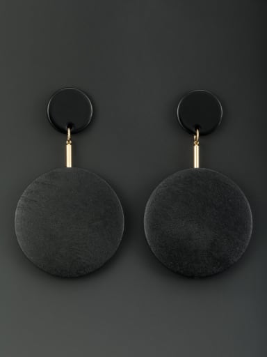 The new Wood Round Drop drop Earring with Black