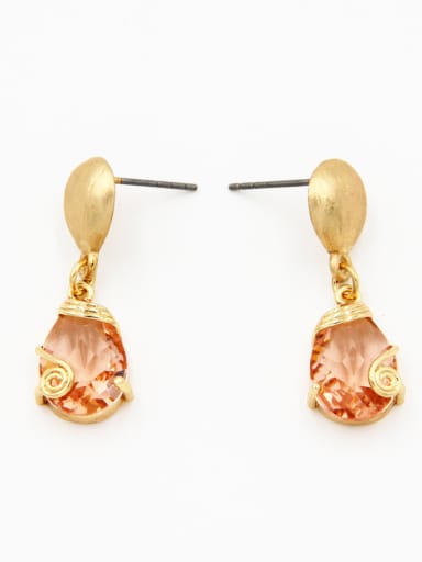 A Rose Plated Stylish  Zircon Drop drop Earring Of Face