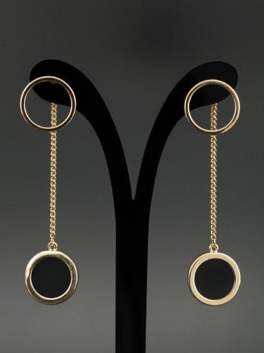 Gold Plated Round Black Beautiful Drop drop Earring