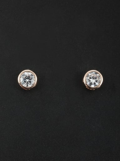 Fashion Rose Plated Round Studs stud Earring