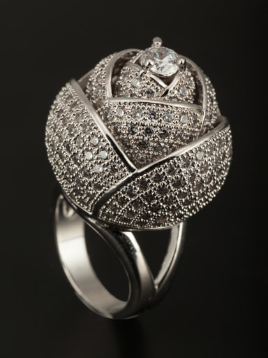 GODKI Luxury Women Wedding Dubai The new Platinum Plated Copper Zircon Rosary Ring with White
