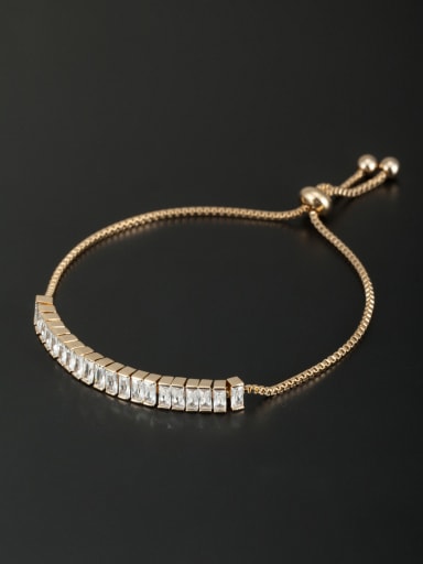 Gold Plated Charm Zircon White Bracelet