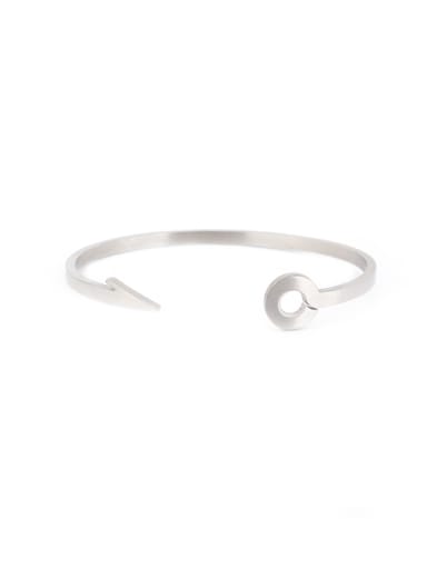 Custom Silver Personalized Bangle with Silver-Plated Titanium