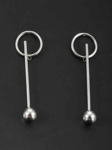 Stainless steel Round White Beads Beautiful Drop drop Earring