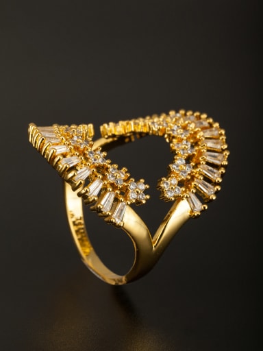 GODKI Luxury Women Wedding Dubai Model No 1000002951 A Gold Plated Copper Stylish Zircon Ring Of