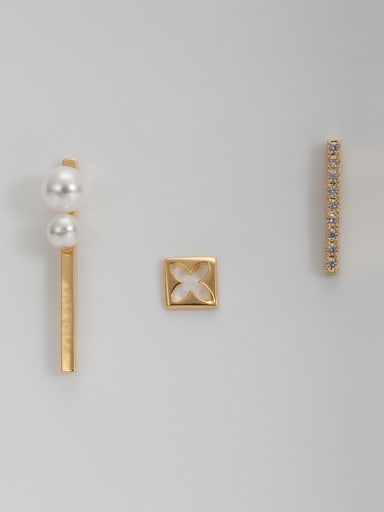 The new Gold Plated White Pearl Combined Studs stud Earring