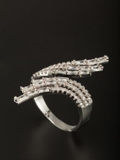 GODKI Luxury Women Wedding Dubai Model No 1000003026 A Platinum Plated Copper Stylish Zircon Ring Of
