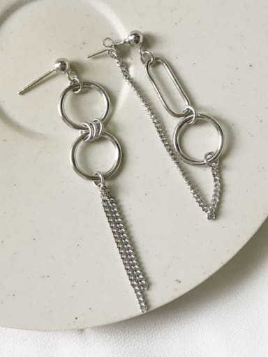 Custom Silver chain Drop drop Earring with Silver-Plated 925 Silver