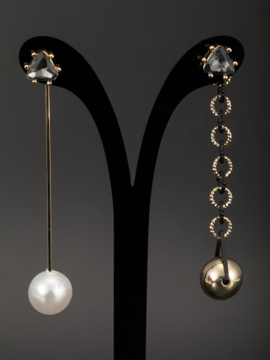 The new Gold Plated Copper Pearl Round Drop drop Earring with Multicolor