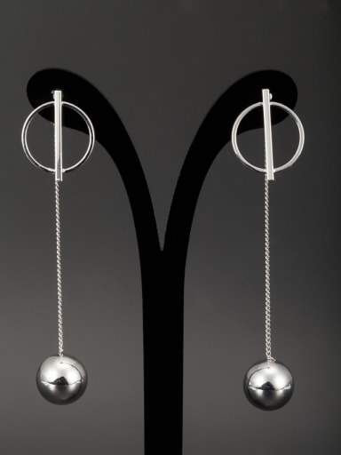 The new Platinum Plated Copper Beads Round Drop drop Earring with White