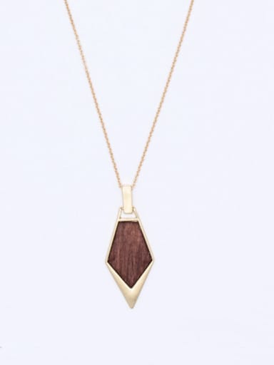 Fashion Gold Plated Wood Necklac