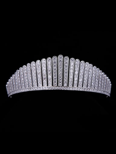 Model No TR15037 A Platinum Plated Stylish Zircon Wedding Crown Of