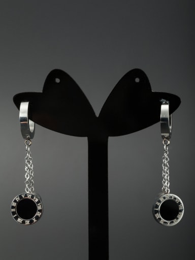 White Round Stainless steel  Drop drop Earring