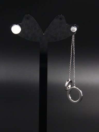 Round Youself ! Platinum Plated  Drop drop Earring