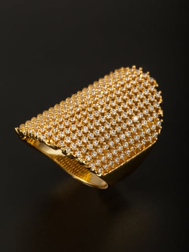 GODKI Luxury Women Wedding Dubai Model No AG044072R-001 Personalized Gold Plated Copper White Zircon Ring