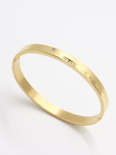 Personalized Stainless steel Gold  Zircon Bangle   59mmx50mm