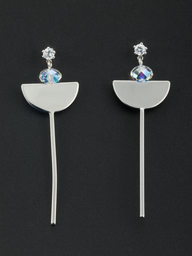 New design Platinum Plated Personalized austrian Crystals Drop drop Earring in Silver color