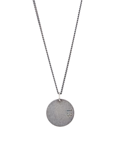 Personalized Titanium Copper Round necklace