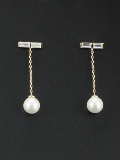 Model No LYE334542B Blacksmith Made Gold Plated Pearl Round Drop drop Earring