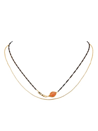 Gold Plated Copper Stone Gold Necklac