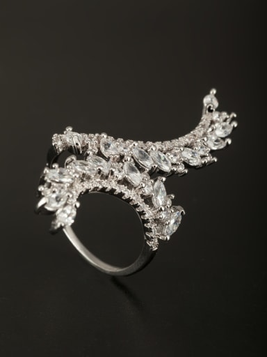GODKI Luxury Women Wedding Dubai Model No 1000002905 The new Platinum Plated Copper Zircon Ring with White