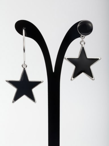 Blacksmith Made Platinum Plated Star Drop drop Earring