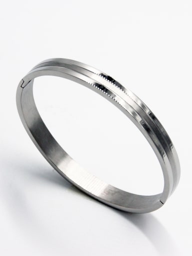 White  Bangle with Stainless steel   63MMX55MM