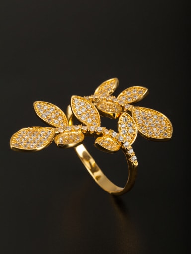 GODKI Luxury Women Wedding Dubai Blacksmith Made Gold Plated Copper Zircon Ring