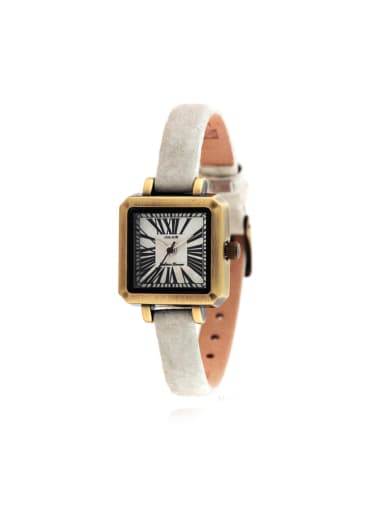 24-27.5mm size Alloy Square style Genuine Leather Women's Watch