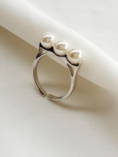 color 925 silver Pearl Band Ring