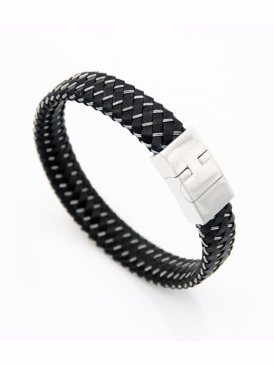Model No A00007H Black  Bracelet with Stainless steel