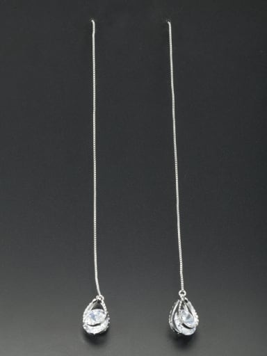 Custom White chain Drop drop Earring with Platinum Plated