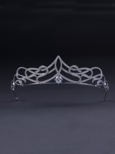 Model No 1000001761 Blacksmith Made Platinum Plated Zircon Wedding Crown