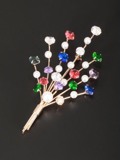 Mother's Initial Multi-Color Lapel Pins & Brooche with Personalized Zircon