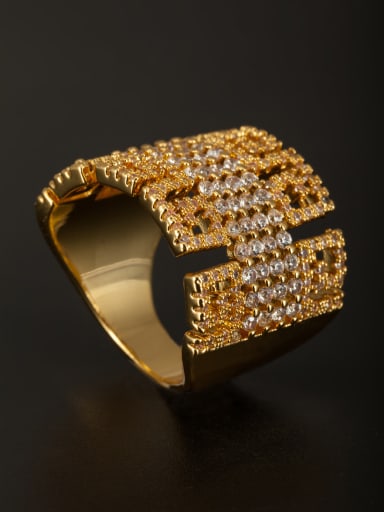 GODKI Luxury Women Wedding Dubai Model No 1000002931 White Ring with Gold Plated Copper Zircon