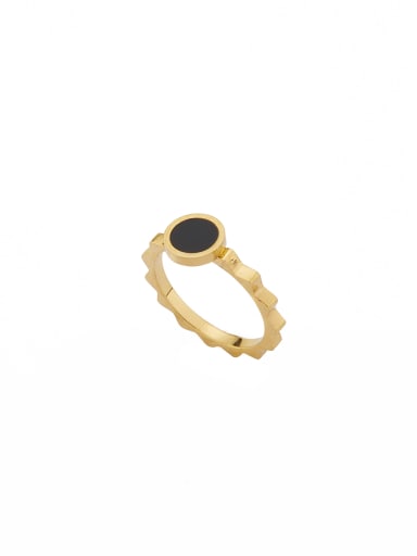 The new Gold Plated Stainless steel Enamel Geometric Band band ring with Gold