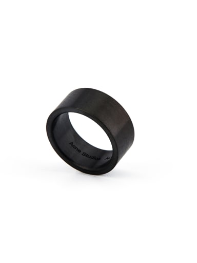 Round style with Gun Color plated Titanium Band band ring
