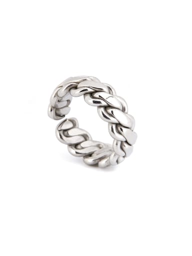 Silver-Plated Titanium chain Silver Beautiful Band band ring