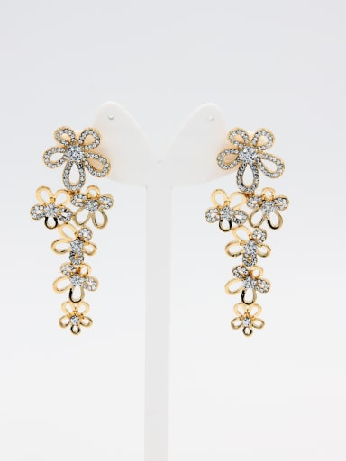 Mother's Initial White Drop drop Earring with Statement Rhinestone